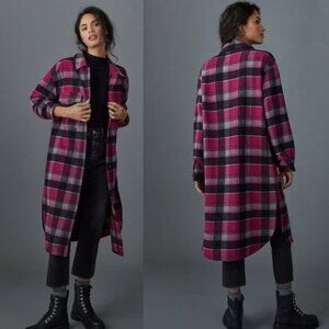 Sanctuary x Anthropologie Cora Plaid Flannel Shirt Jacket